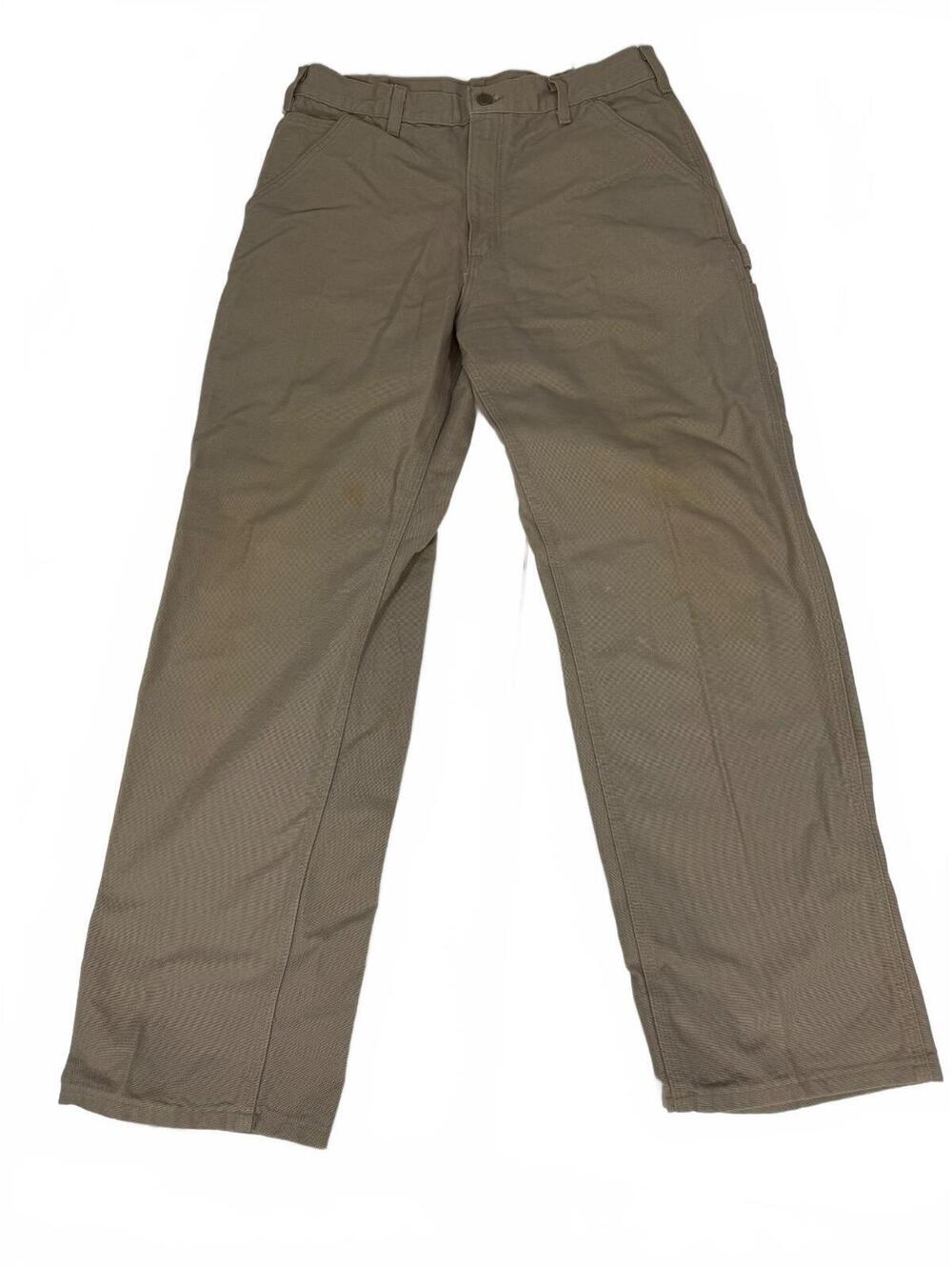 Carhartt Men's Khaki 100% Cotton Dungaree Pants, Size 33x32